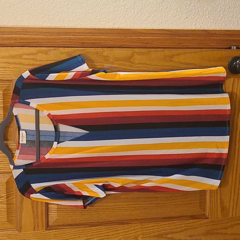 Free Kisses brand striped shirt with cut out V